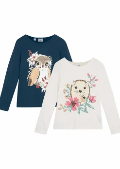 New Langarmshirt aus reiner Bio-Baumwolle (2er-Pack) Kinder Mädchen 9-16 Jahre·Mehrfachpacks|Mädchen 9-16 Jahre·Shirts & Blusen