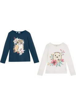 New Langarmshirt aus reiner Bio-Baumwolle (2er-Pack) Kinder Mädchen 9-16 Jahre·Mehrfachpacks|Mädchen 9-16 Jahre·Shirts & Blusen