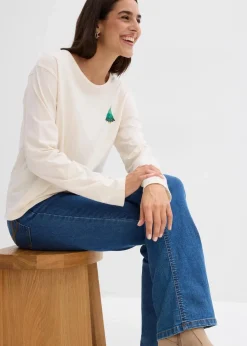 Discount Langarmshirt aus reiner Bio-Baumwolle Damen Shirts & Tops|Nachhaltigere Materialien
