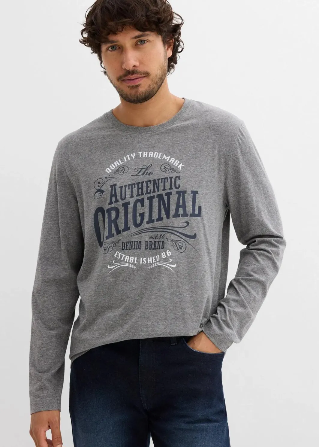 Herren bonprix Shirts & Polos|Große Größen|Langarmshirt aus reiner Bio-Baumwolle (2er Pack)