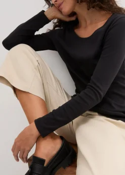 Sale Langarmshirt aus reiner Bio-Baumwolle Damen Bekleidung·Röcke|Nachhaltigere Materialien