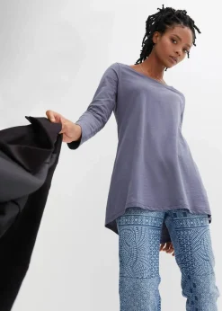 Outlet Langarmshirt aus reiner Baumwolle Damen Shirts & Tops