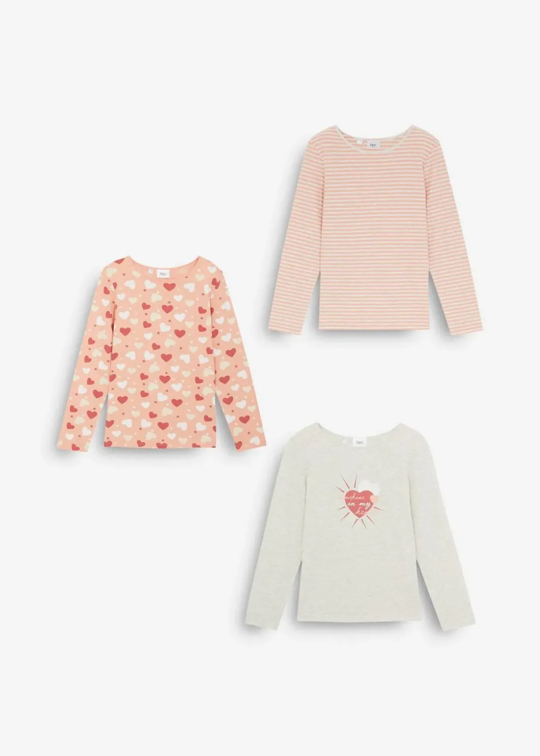 Outlet Langarmshirt aus reiner Bio-Baumwolle (3er Pack) Kinder Mädchen 2-8 Jahre·Shirts & Blusen|Mädchen 2-8 Jahre·Mehrfachpacks