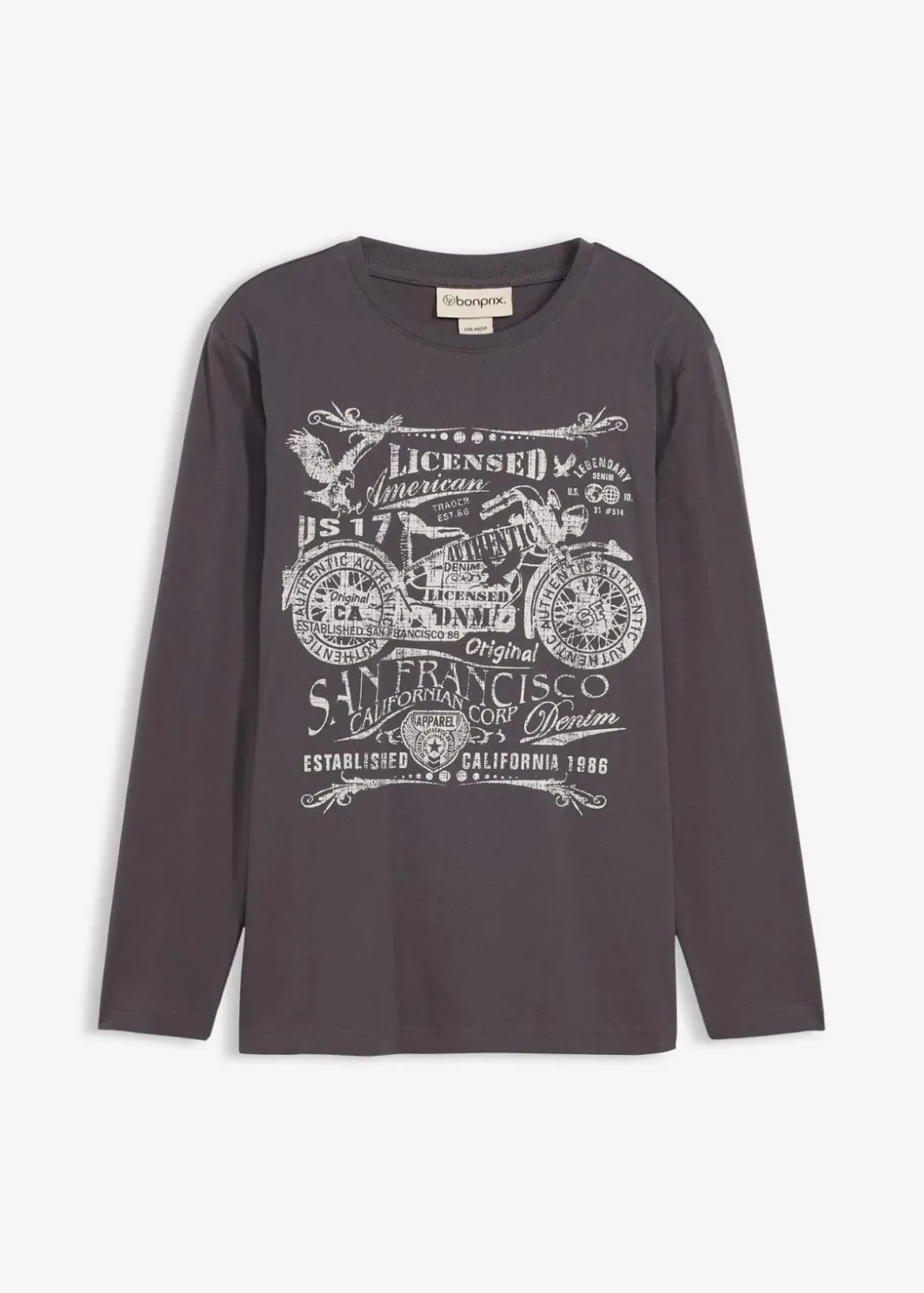 Herren bonprix Shirts & Polos|Langarmshirt aus reiner Bio-Baumwolle