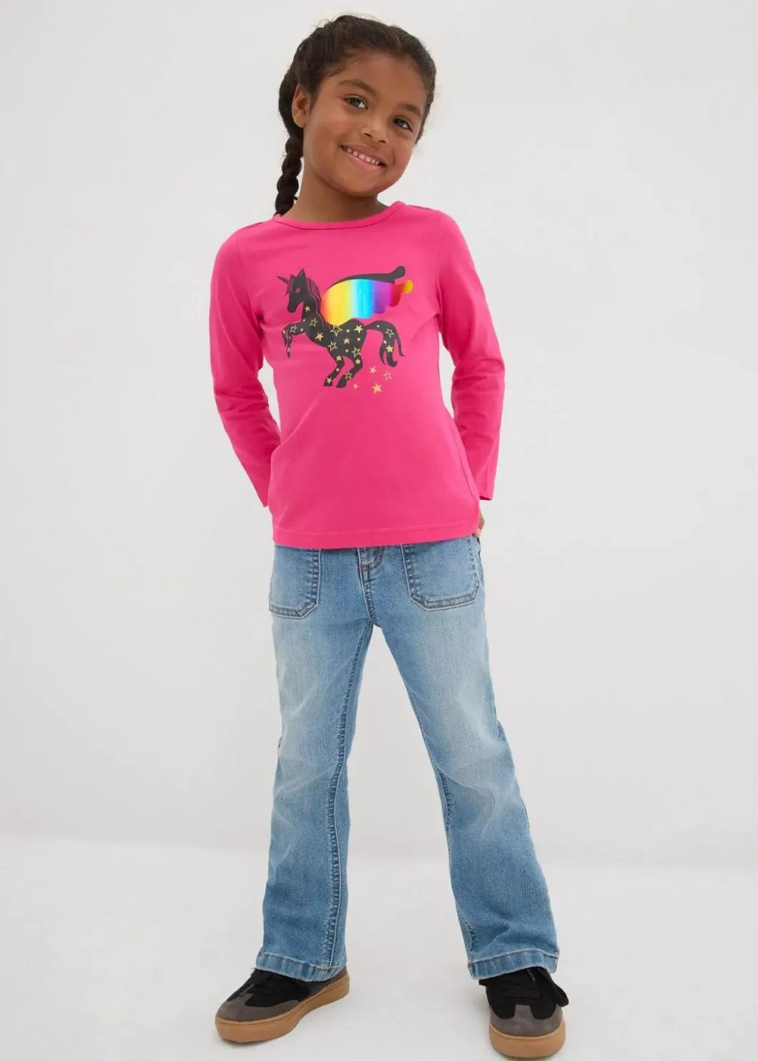 Kinder bonprix Mädchen 2-8 Jahre·Nachhaltigere Materialien|Mädchen 9-16 Jahre·Nachhaltigere Materialien|Langarmshirt aus reiner Bio Baumwolle (2er Pack)