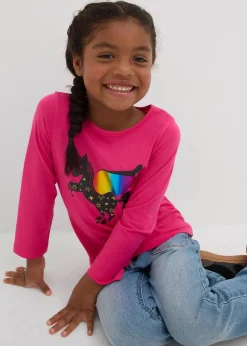 Kinder bonprix Mädchen 2-8 Jahre·Nachhaltigere Materialien|Mädchen 9-16 Jahre·Nachhaltigere Materialien|Langarmshirt aus reiner Bio Baumwolle (2er Pack)