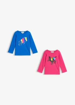 Kinder bonprix Mädchen 2-8 Jahre·Nachhaltigere Materialien|Mädchen 9-16 Jahre·Nachhaltigere Materialien|Langarmshirt aus reiner Bio Baumwolle (2er Pack)