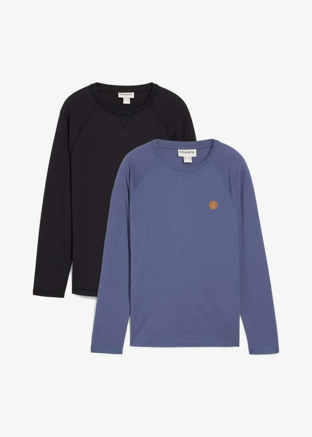 Discount Langarmshirt aus reiner Bio-Baumwolle (2er Pack) Herren Große Größen|Shirts & Polos