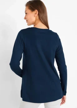 Langarmshirt aus reiner Baumwolle Damen Shirts & Tops