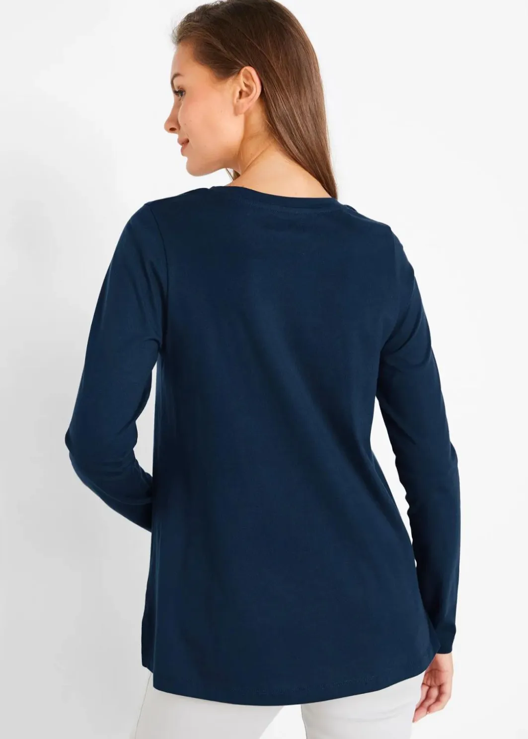 Langarmshirt aus reiner Baumwolle Damen Shirts & Tops