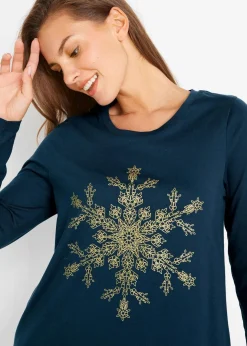 Langarmshirt aus reiner Baumwolle Damen Shirts & Tops