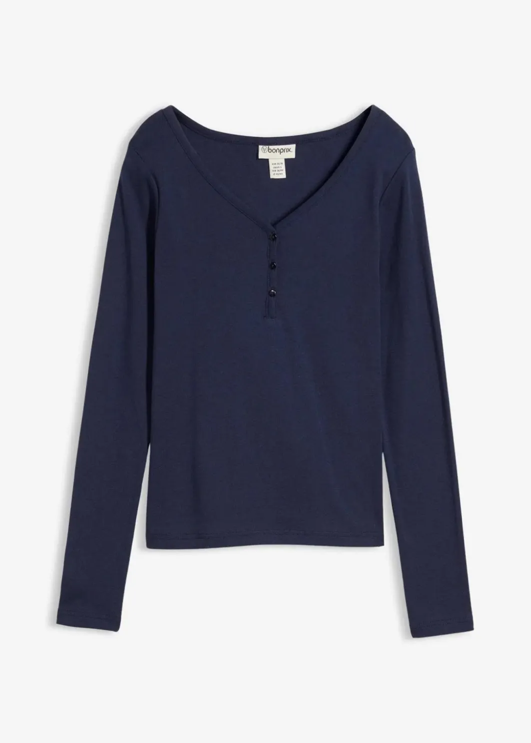 Damen bonprix Bekleidung·Röcke|Nachhaltigere Materialien|Langarmshirt aus reiner Bio-Baumwolle