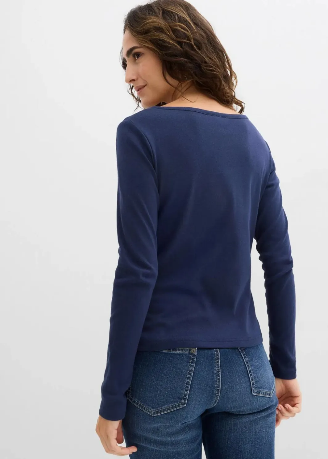 Damen bonprix Bekleidung·Röcke|Nachhaltigere Materialien|Langarmshirt aus reiner Bio-Baumwolle