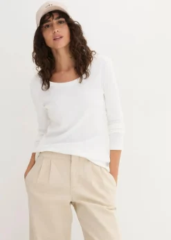 Clearance Langarmshirt aus reiner Bio-Baumwolle Damen Shirts & Tops|Basics