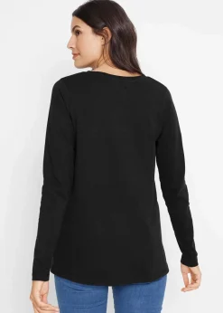 Outlet Langarmshirt aus reiner Baumwolle Damen Shirts & Tops