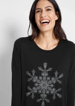 Outlet Langarmshirt aus reiner Baumwolle Damen Shirts & Tops