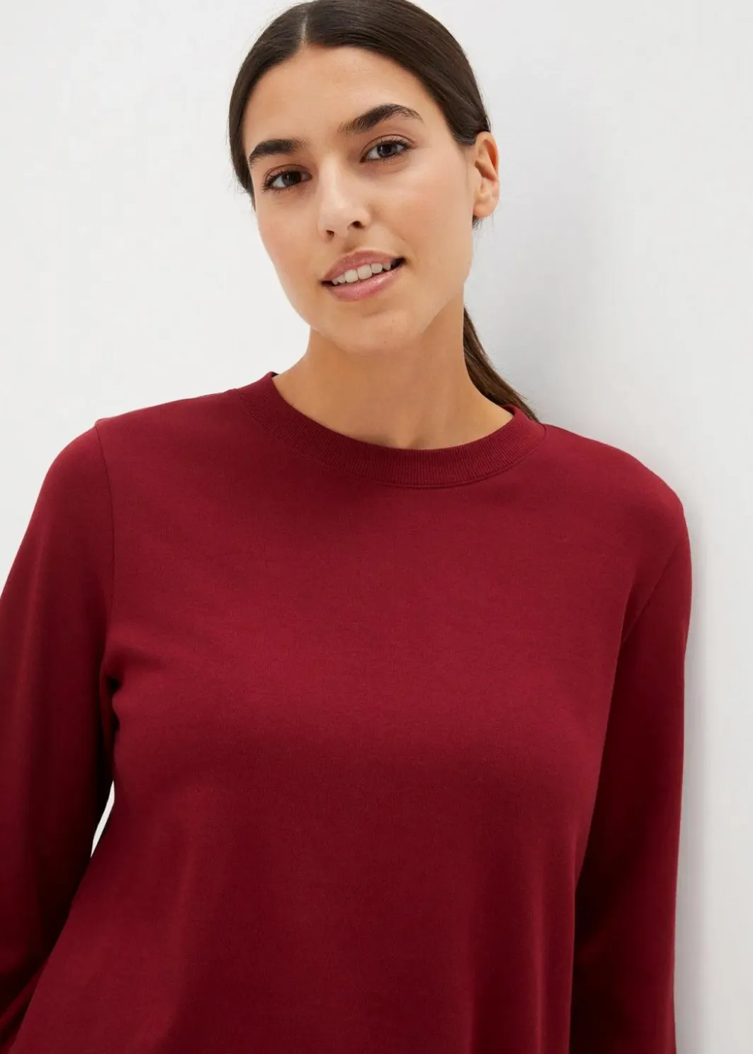 Damen bonprix Premium|Basics|Langarmshirt aus reiner Bio-Baumwolle
