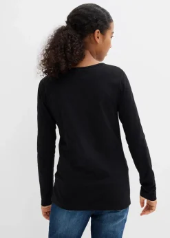 Kinder bonprix Mädchen 9-16 Jahre·Shirts & Blusen|Mädchen 9-16 Jahre·Mehrfachpacks|Langarmshirt aus reiner Baumwolle (3er Pack)