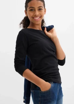 Kinder bonprix Mädchen 9-16 Jahre·Shirts & Blusen|Mädchen 9-16 Jahre·Mehrfachpacks|Langarmshirt aus reiner Baumwolle (3er Pack)