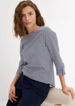 Online Langarmshirt aus reiner Baumwolle Damen Shirts & Tops