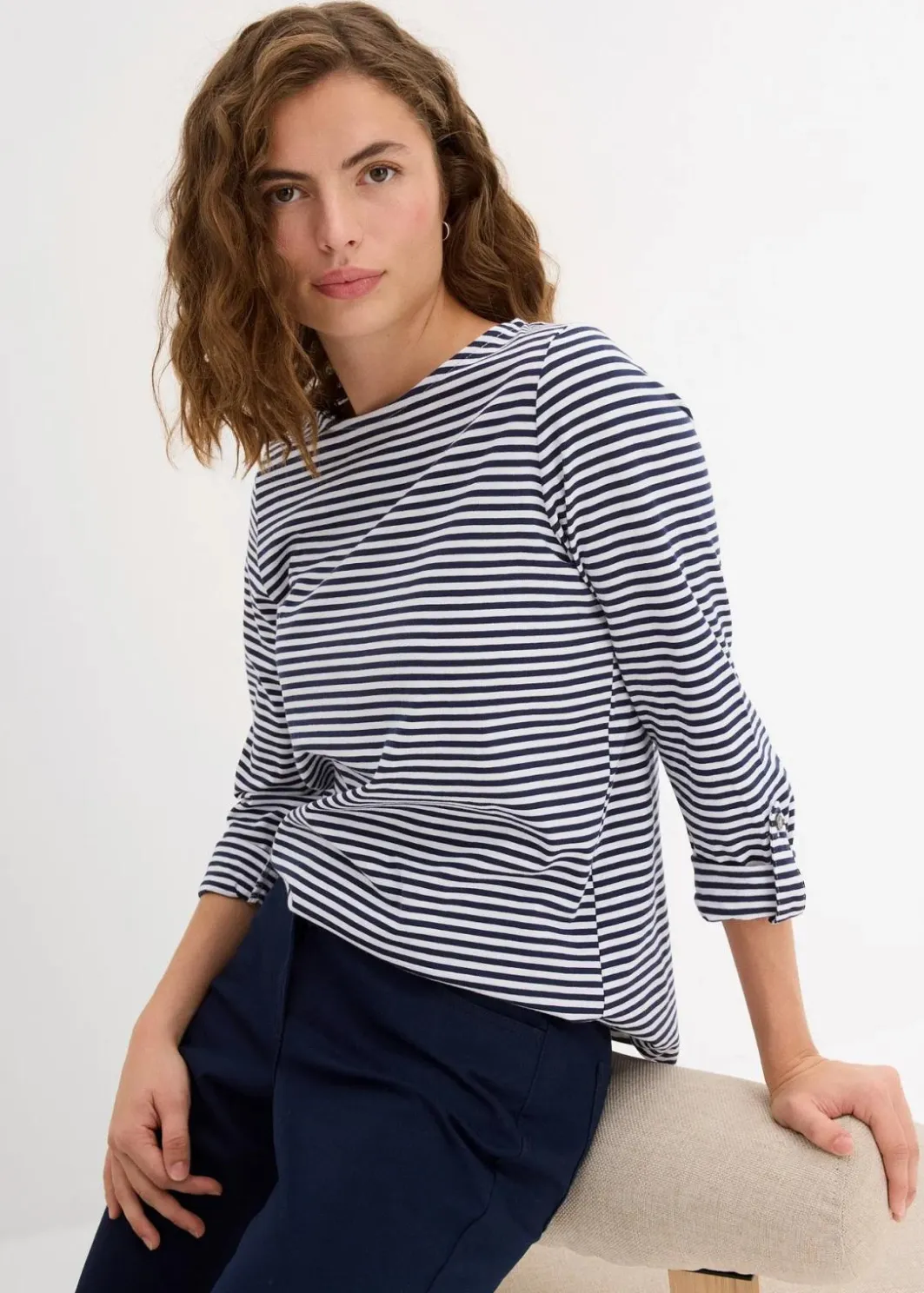 Online Langarmshirt aus reiner Baumwolle Damen Shirts & Tops