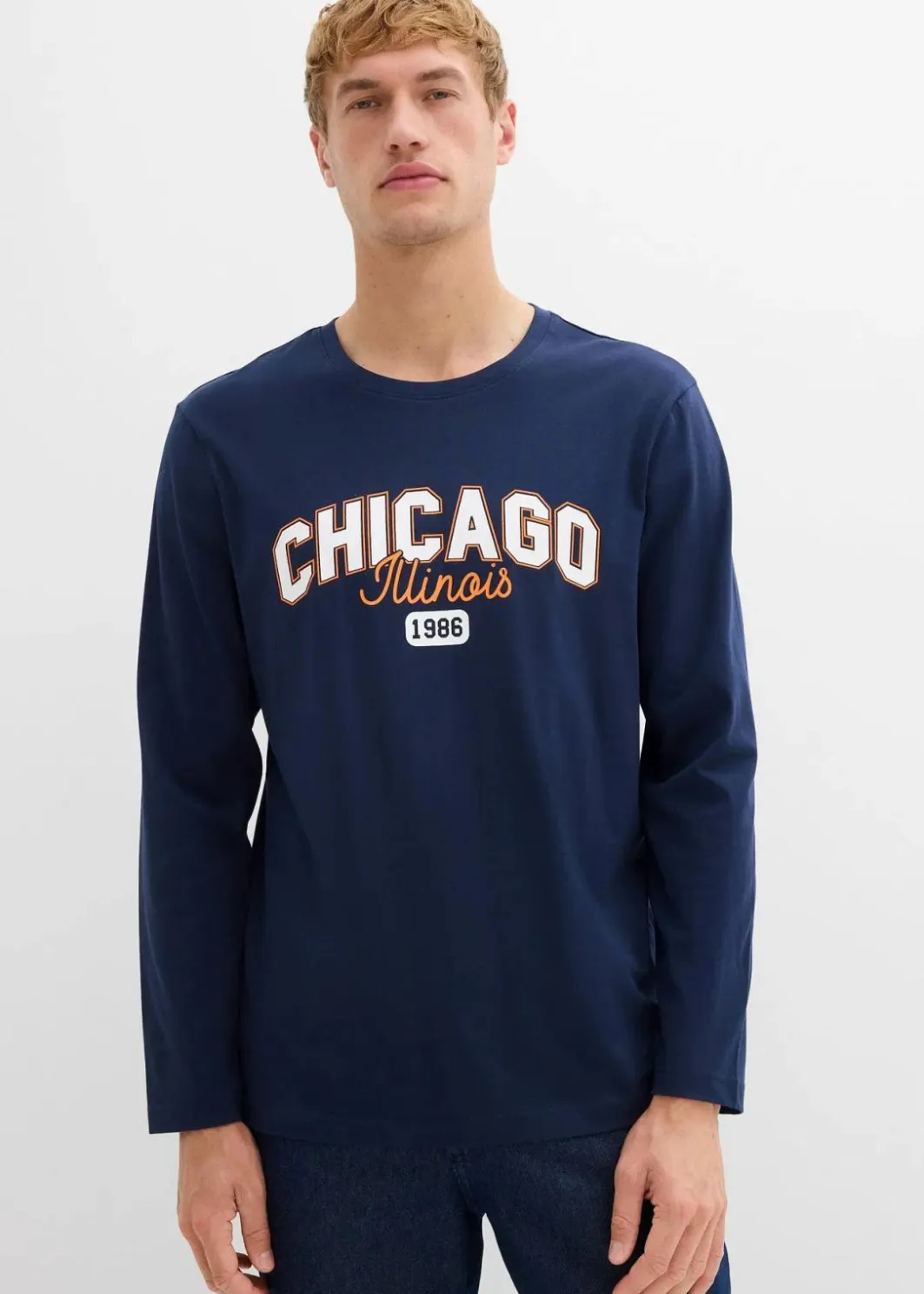 Herren bonprix Große Größen|Shirts & Polos|Langarmshirt aus reiner Bio-Baumwolle (2er Pack)