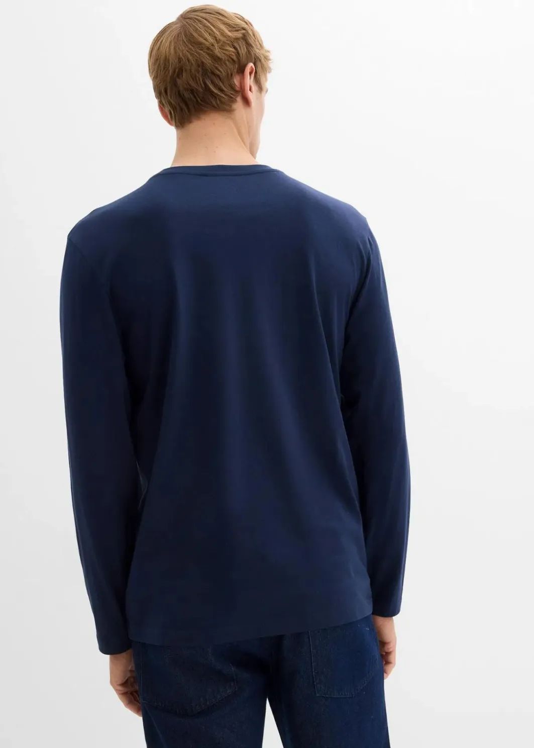Herren bonprix Große Größen|Shirts & Polos|Langarmshirt aus reiner Bio-Baumwolle (2er Pack)