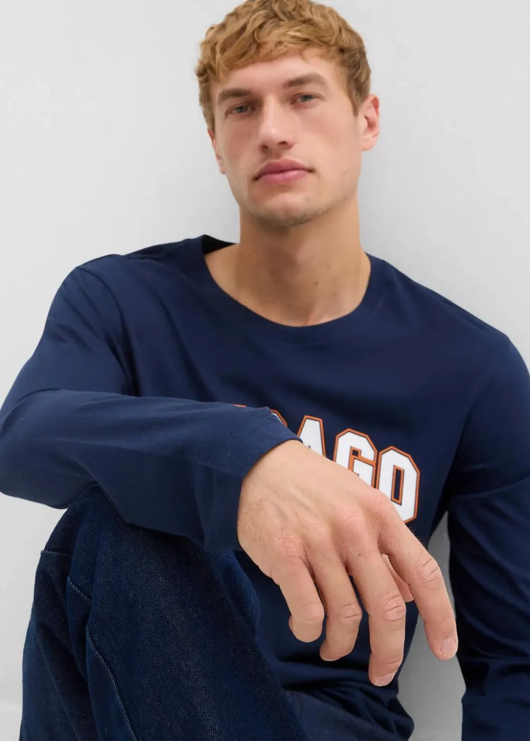 Herren bonprix Große Größen|Shirts & Polos|Langarmshirt aus reiner Bio-Baumwolle (2er Pack)