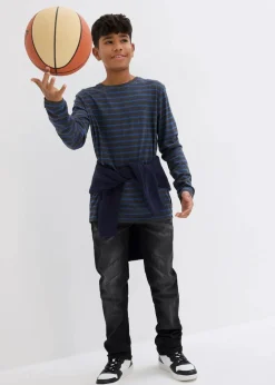 Kinder bonprix Jungen 9-16 Jahre·Mehrfachpacks|Jungen 9-16 Jahre·Shirts|Langarmshirt aus reiner Bio-Baumwolle (2er Pack)