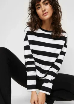 Hot Langarmshirt aus reiner Interlock-Baumwolle Damen Bekleidung·Röcke|Basics