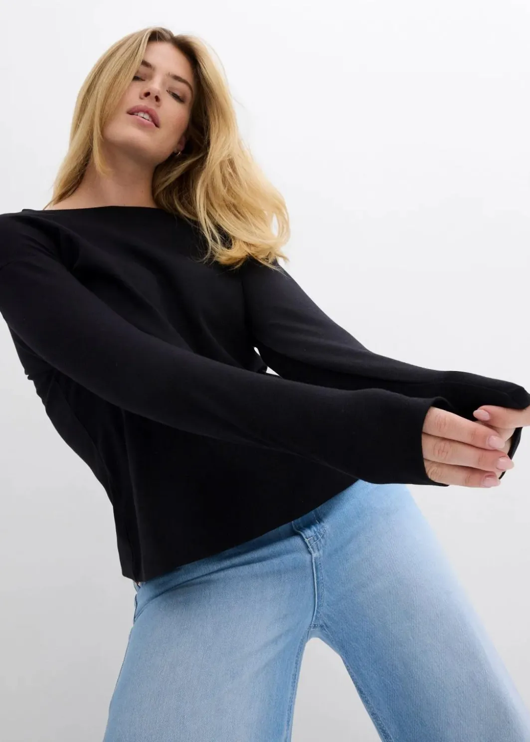 Sale Langarmshirt aus reiner schwerer Bio-Baumwolle Damen Bekleidung·Röcke|Basics