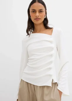 Damen bonprix Shirts & Tops|Langarmshirt aus Rippe