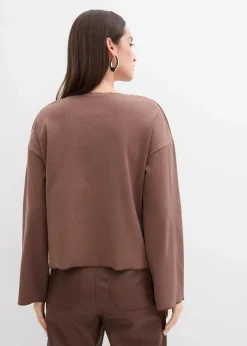 Damen bonprix Shirts & Tops|Langarmshirt aus Rippware
