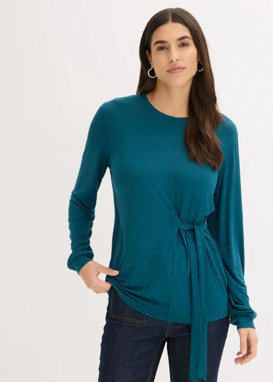 Damen bonprix Shirts & Tops|Nachhaltigere Materialien|Langarmshirt aus softem Viskose-Mix