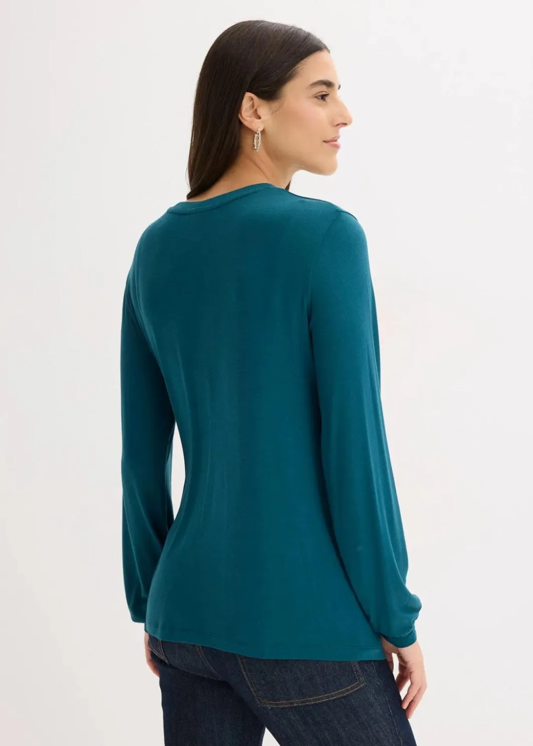 Damen bonprix Shirts & Tops|Nachhaltigere Materialien|Langarmshirt aus softem Viskose-Mix