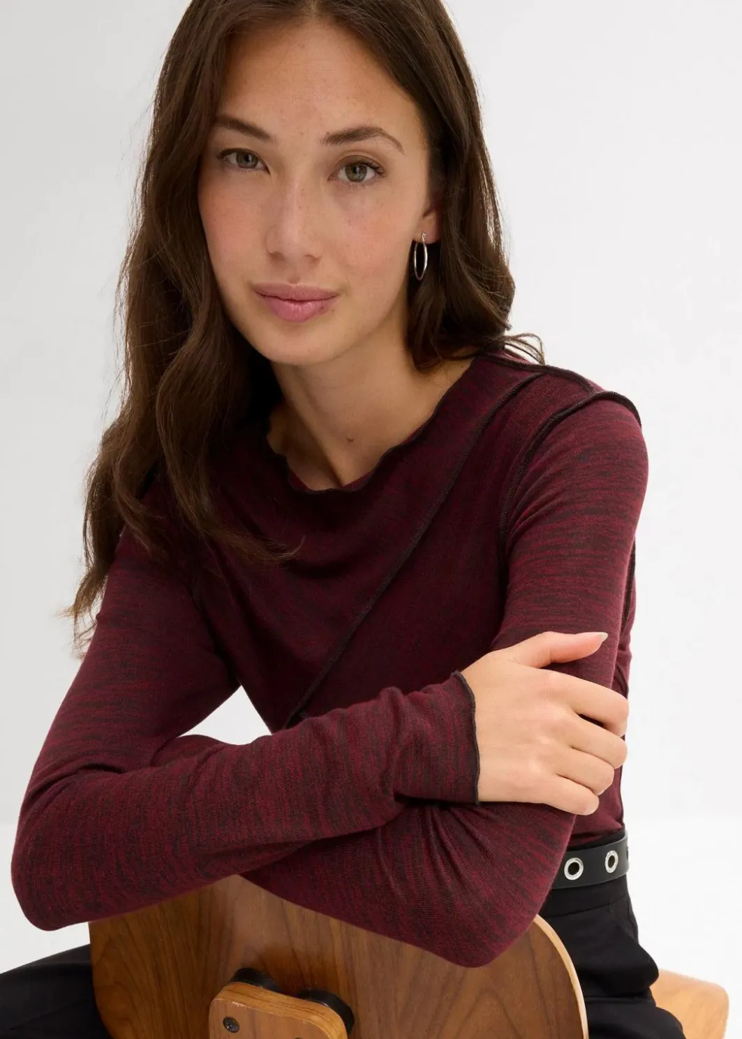 Damen bonprix Shirts & Tops|Langarmshirt aus softem Viskose-Mix