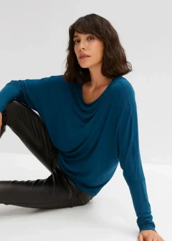 Damen bonprix Shirts & Tops|Langarmshirt aus softem Viskose-Mix