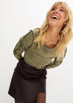 Outlet Langarmshirt aus softer Viskose Damen Shirts & Tops