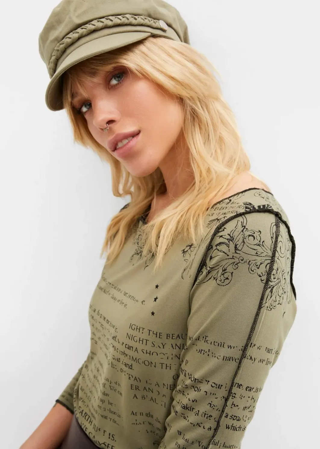Outlet Langarmshirt aus softer Viskose Damen Shirts & Tops