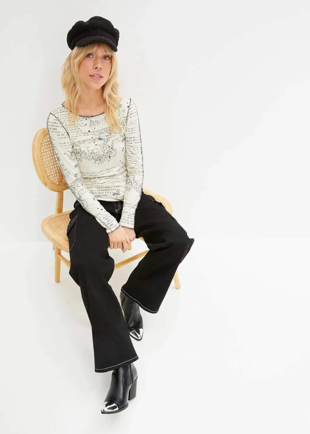 Hot Langarmshirt aus softer Viskose Damen Shirts & Tops