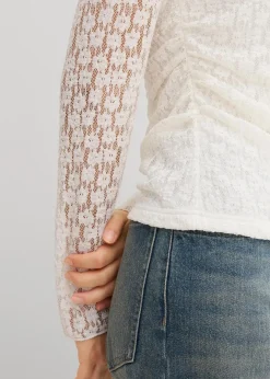 Damen bonprix Shirts & Tops|Langarmshirt aus Spitze