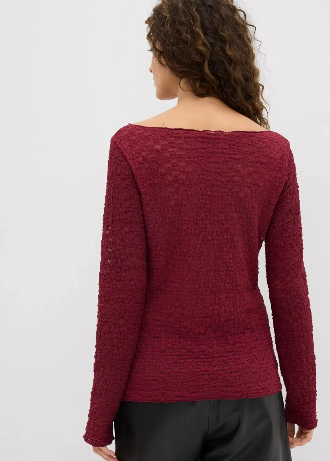 Damen bonprix Shirts & Tops|Langarmshirt aus Spitze