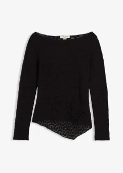 Damen bonprix Shirts & Tops|Langarmshirt aus Spitze