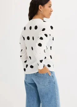 Discount Langarmshirt aus strukturiertem Crêpe Damen Shirts & Tops