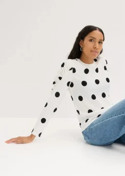Discount Langarmshirt aus strukturiertem Crêpe Damen Shirts & Tops