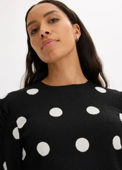 Discount Langarmshirt aus strukturiertem Crêpe Damen Shirts & Tops