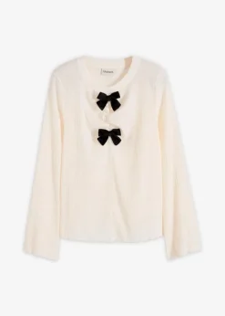 Damen bonprix Shirts & Tops|Langarmshirt aus strukturiertem Crêpe