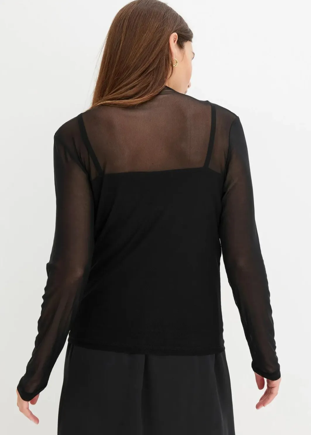 Online Langarmshirt aus transparentem Mesh Damen Shirts & Tops