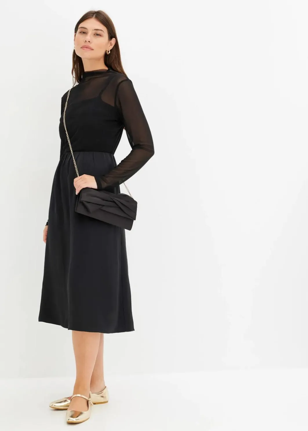 Online Langarmshirt aus transparentem Mesh Damen Shirts & Tops