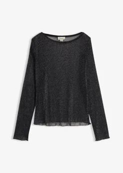 Sale Langarmshirt aus transparentem Mesh Damen Shirts & Tops